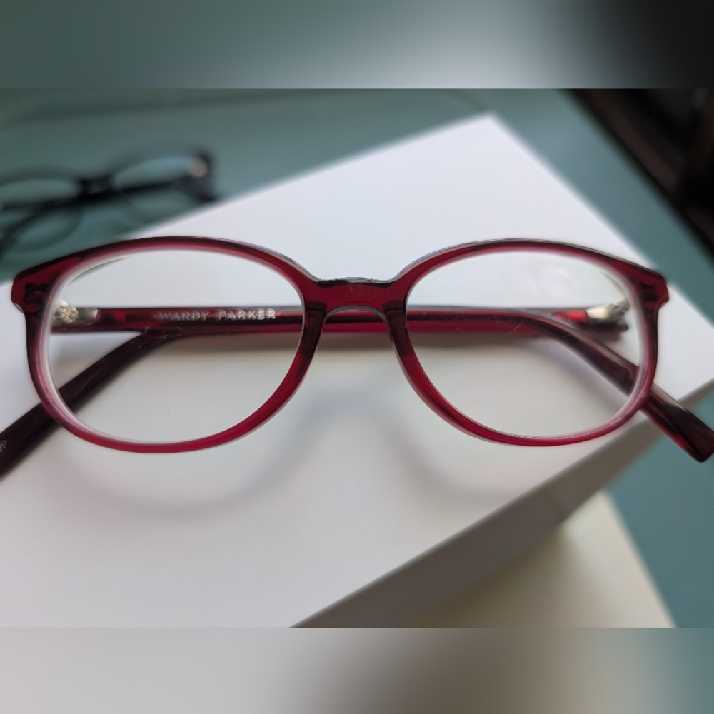 Warby Parker Burgundy Red Glasses